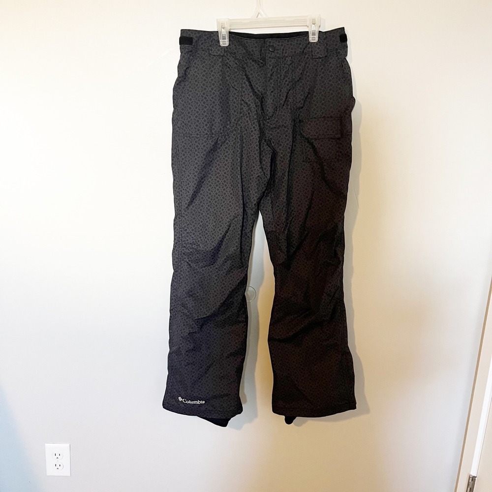 Columbia Black patterned snow‎ pants women's medium *flaws*